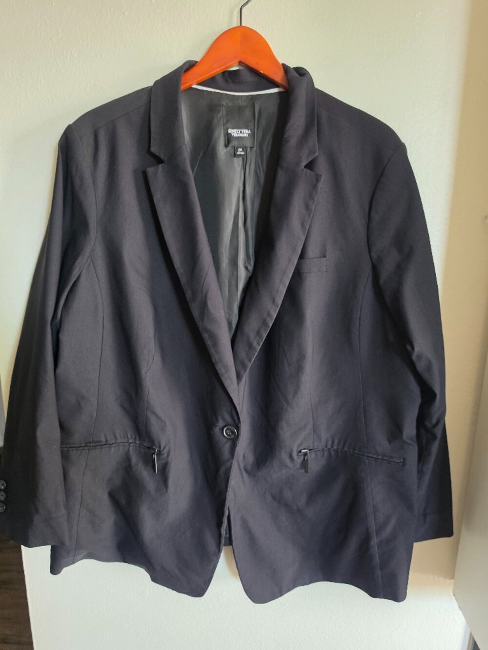Simply Vera Vera Wang Black Blazer Jacket Plus Size 2X